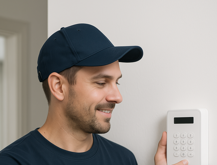 Technik montujący system alarmowy Alarvio